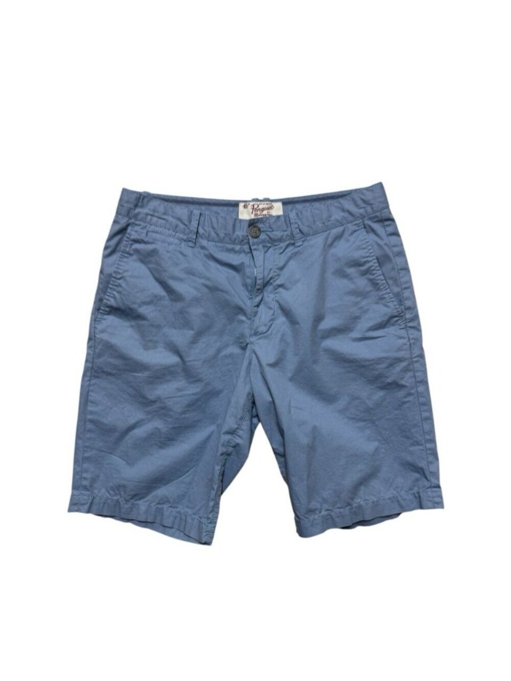 Original Penguin Men’s Blue Cotton Chino Shorts Size 31 Flat Front Casual